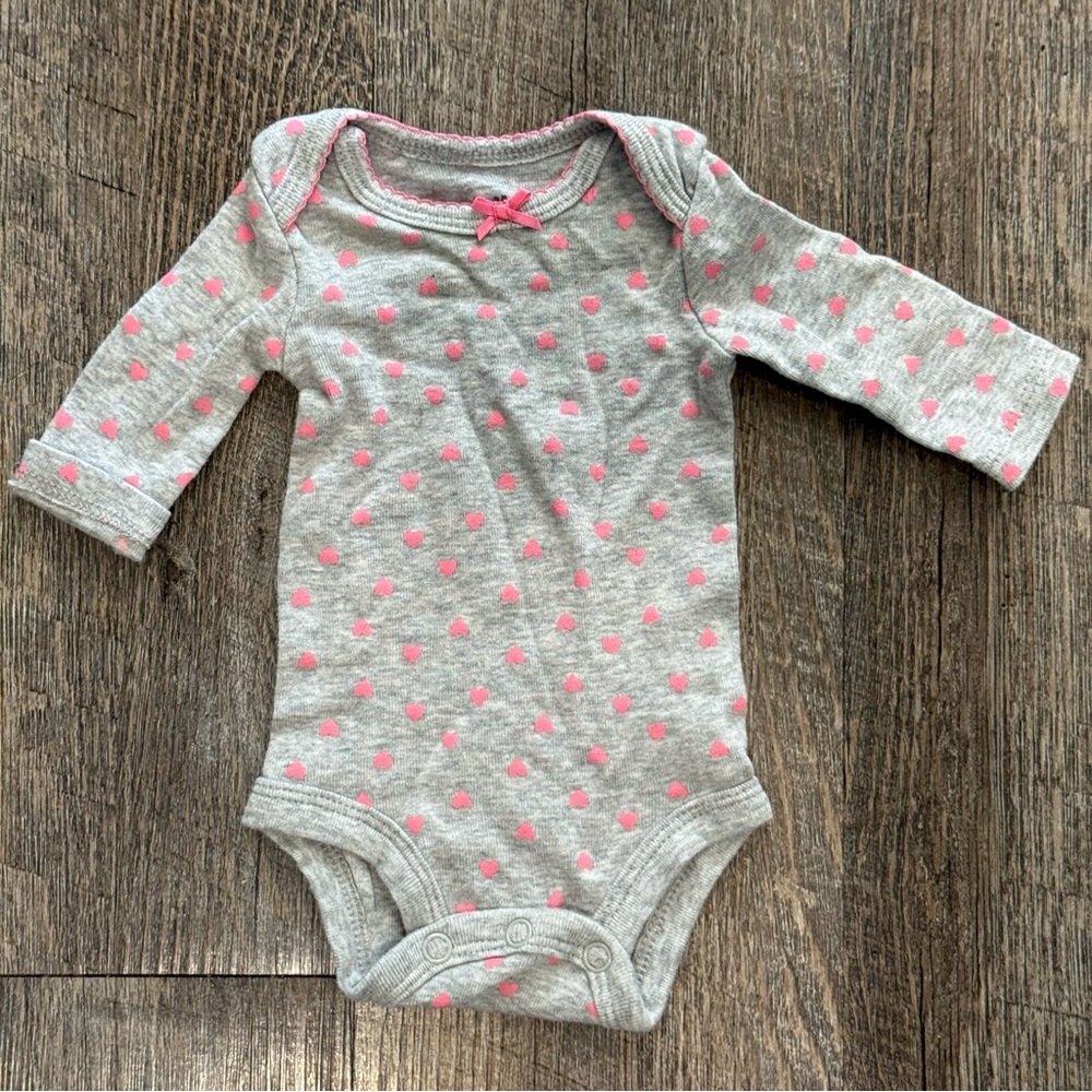 Gray and Pink Preemie Onesie (Bundle!)